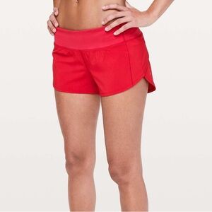 Lululemon Speed Up Low-Rise Lined Short 2.5” in Dark Red